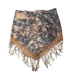 New Bandana Blouse Shirt Cover Up Fringed Tassel Embellishment Triangle Lace Top